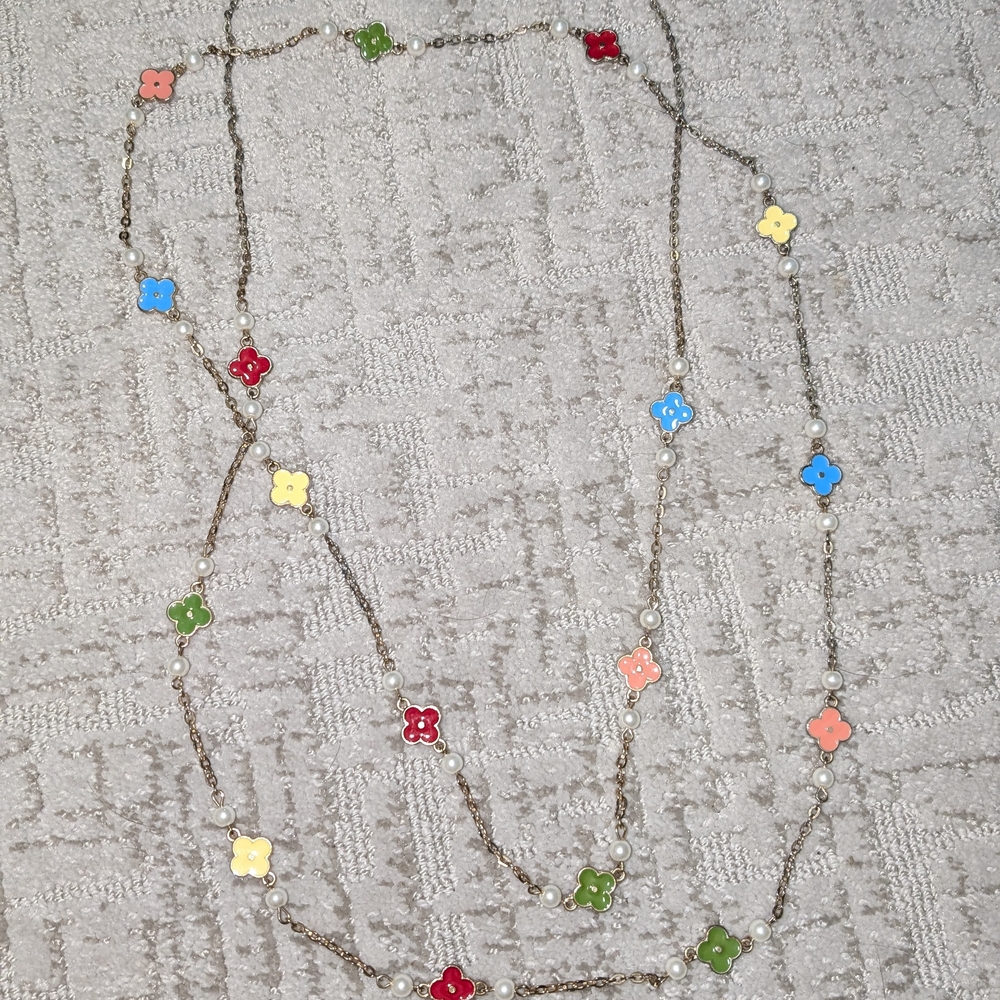 Source Unknown Colorful Floral Necklace